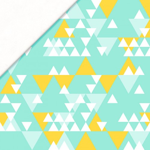 Turkusowe, białe i żółte trójkąty