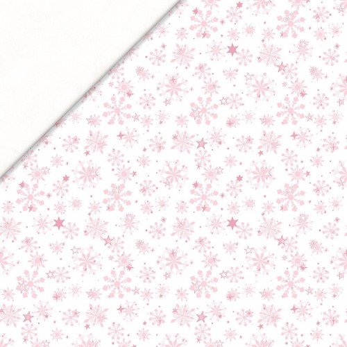Różowe płatki śniegu na białym tle