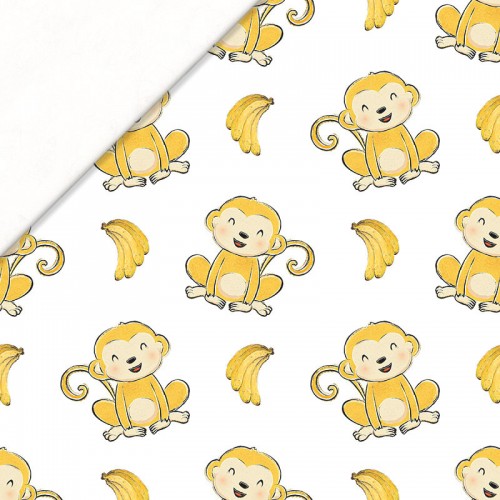 Małpy i banany na białym tle