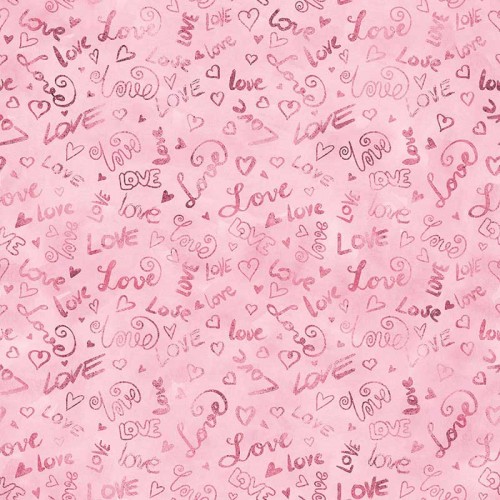Brokatowe napisy LOVE na różowym tle