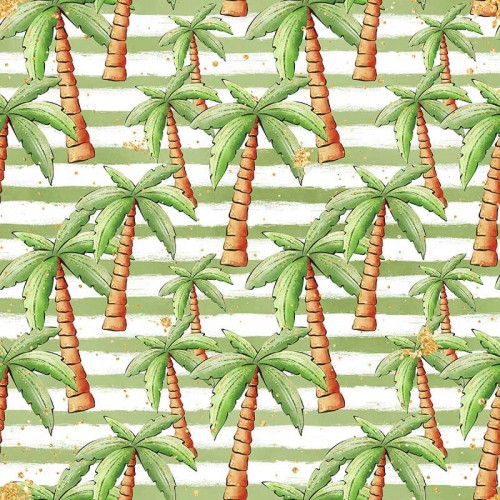 Palmy na zielono-białych pasach