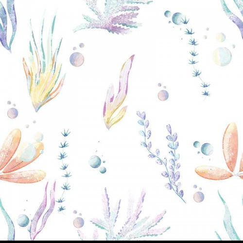 Morskie rośliny w odcieniach fioletu na białym tle