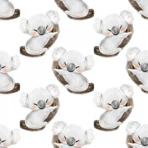 Śpiące koale na gałązkach na białym tle