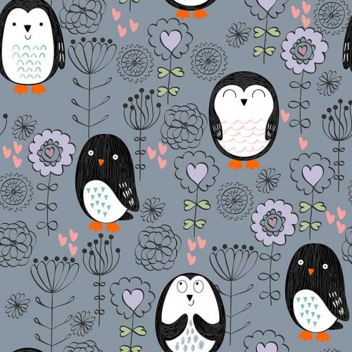 Słodkie pingwinki na łące