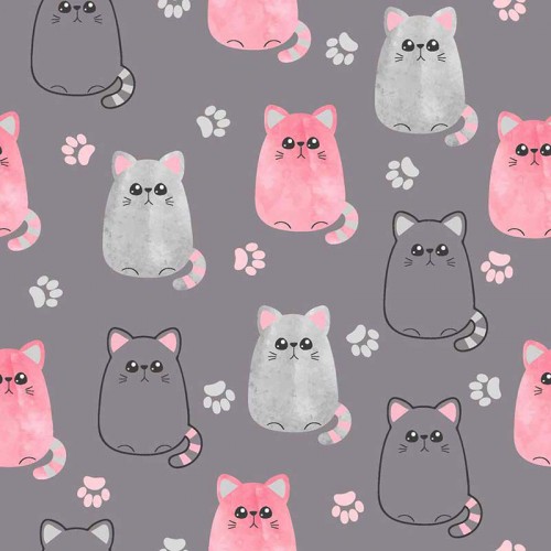 Puchate kotki różowo szare