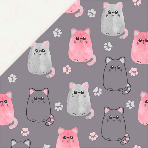 Puchate kotki różowo szare