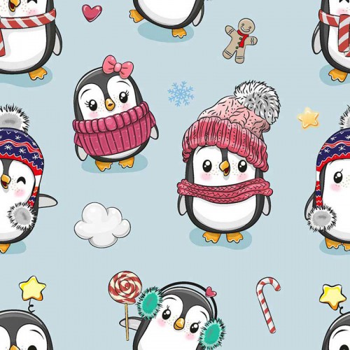 Tańczące pingwinki na śniegu