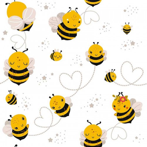 Radosne pszczółki latające wśród gwiazd
