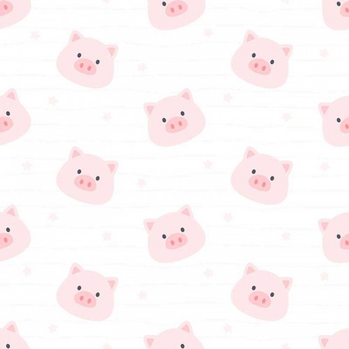 Główki różowych świnek z gwiazdkami