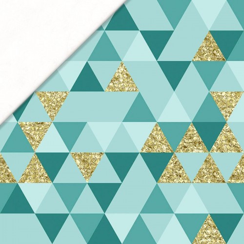 Złoto-turkusowo-seledynowe trójkąty