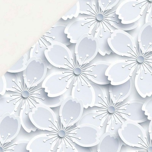 Białe kwiaty 3D