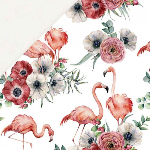 Flamingi na kwiatach