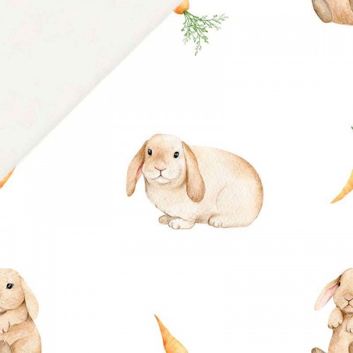 Beżowe króliczki z marchewkami