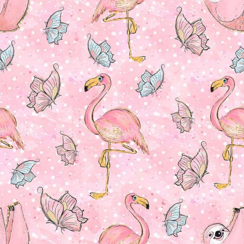 Flamingi i leniwce tle na...