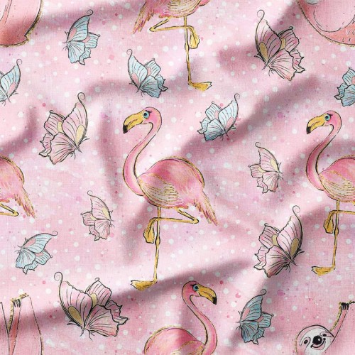 Flamingi i leniwce tle na...