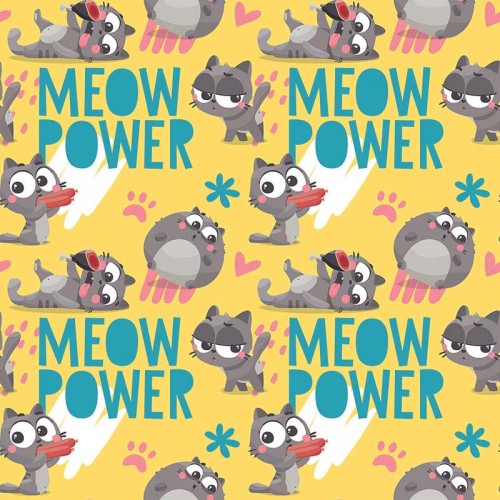 Kotki i napisy MEOW POWER...