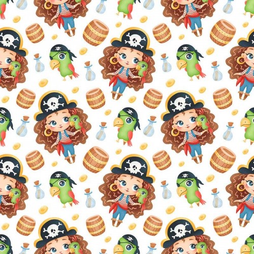 Piratki z papugami i beczkami