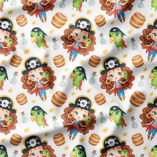 Piratki z papugami i beczkami