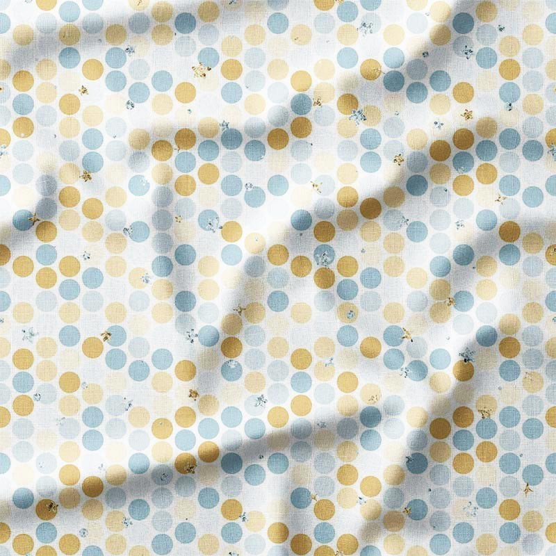 Beżowe szare i błękitne na kropki