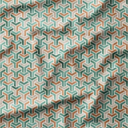 Brązowo-seledynowy geometryczny wzór