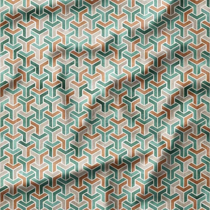 Brązowo-seledynowy geometryczny wzór
