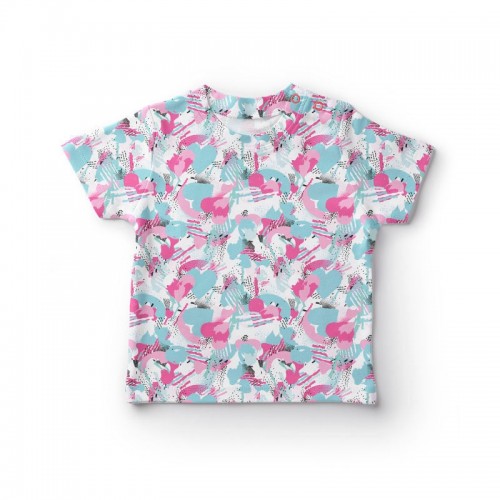 Serca różowo turkusowe