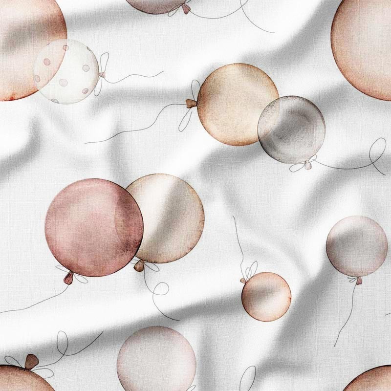 Latające balony w delikatnych kolorach brązu