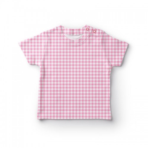 Pastelowa różowa kratka gingham
