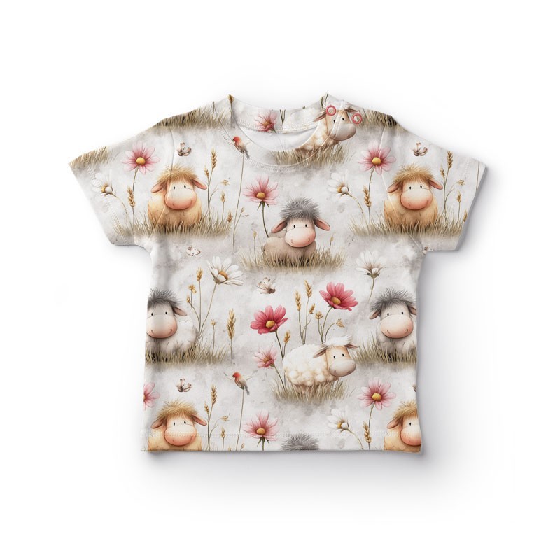 Owieczki z różowymi stokrotkami w stylu boho