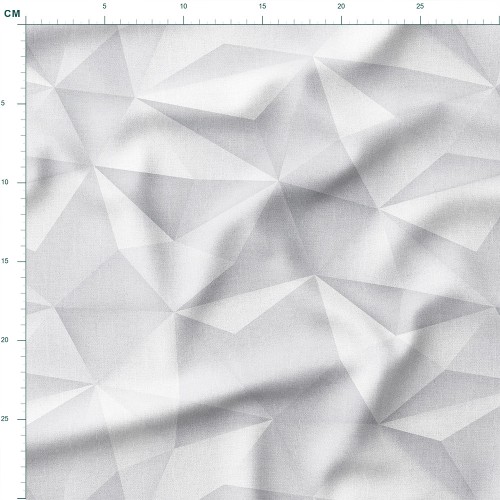 Bawełna satynowa Białe trójkąty 3D – tkanina drukowana na metry