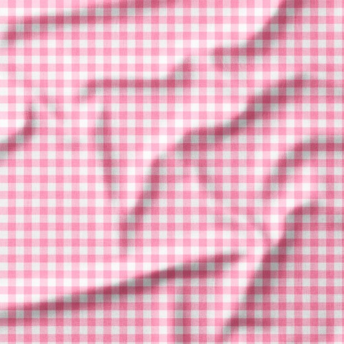 Bawełna satynowa Pastelowa różowa kratka gingham – tkanina drukowana na metry