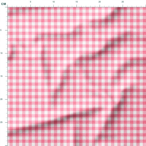 Bawełna satynowa Pastelowa malinowa kratka gingham – tkanina drukowana na metry