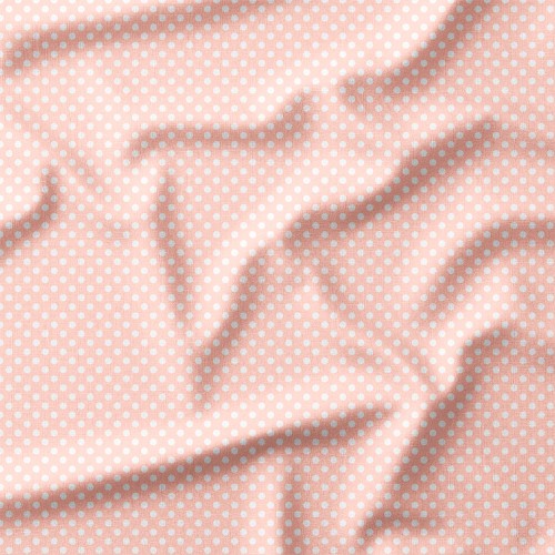Tkanina bawełniana Drobne białe groszki na pastelowym brzoskwiniowym tle – tkanina drukowana na metry