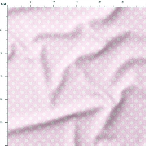 Tkanina bawełniana Klasyczne białe groszki na pastelowym jasnoróżowym tle – tkanina drukowana na metry