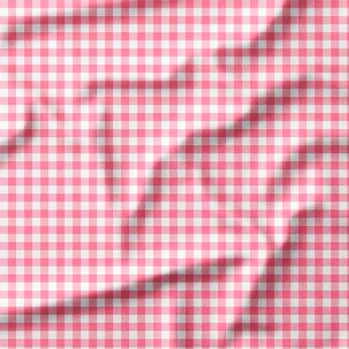 Tkanina bawełniana Pastelowa malinowa kratka gingham – tkanina drukowana na metry