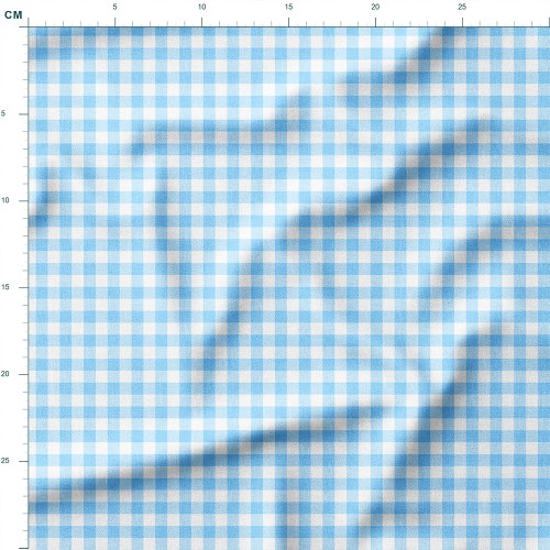 Tkanina bawełniana Pastelowa błękitna kratka gingham – tkanina drukowana na metry