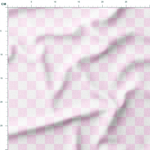 Tkanina bawełniana Pastelowa jasnoróżowa szachownica – tkanina drukowana na metry