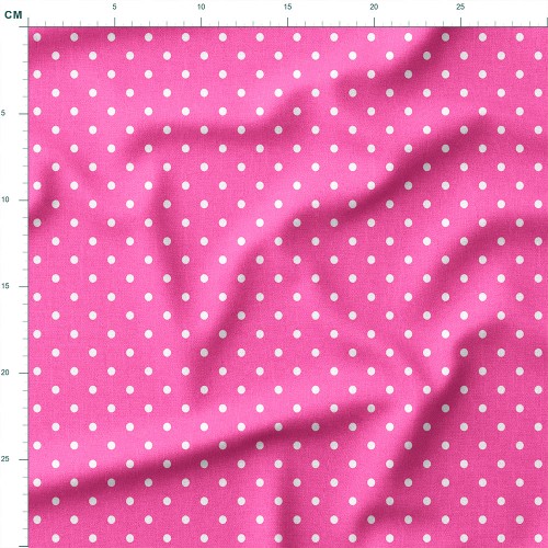 Single Jersey z elastanem Białe groszki na różowym tle – dzianina drukowana na metry