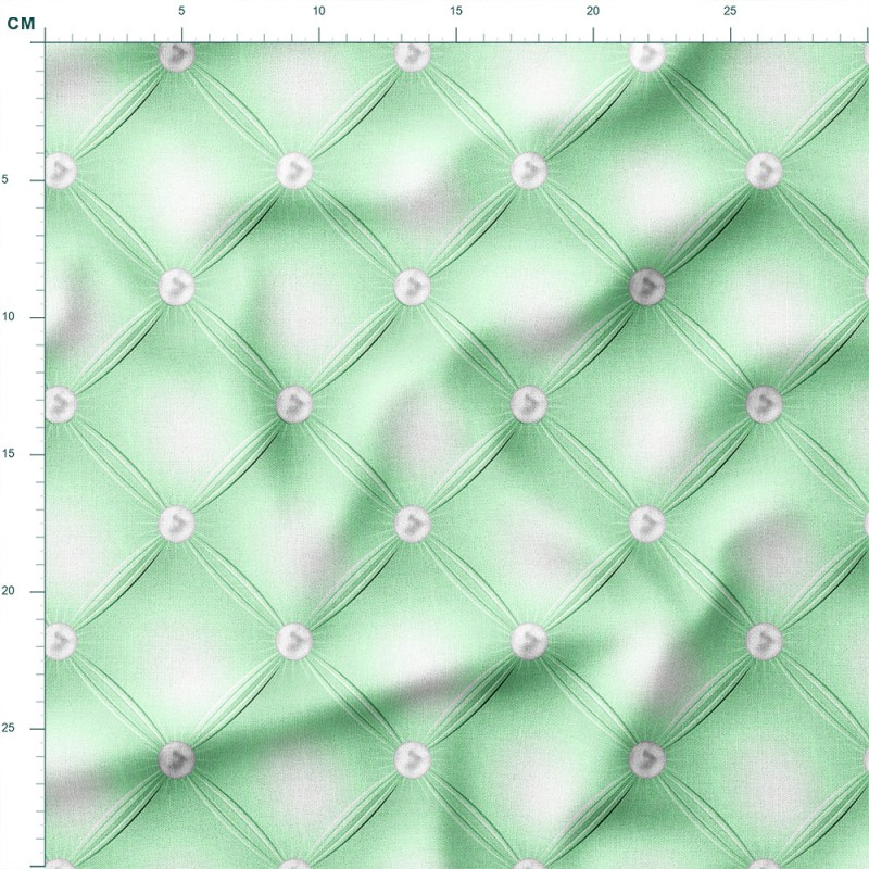 Single Jersey z elastanem Pikowana geometria z perłowymi guzikami – dzianina drukowana na metry