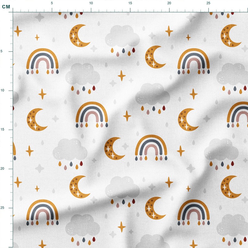 Single Jersey z elastanem Księżyce