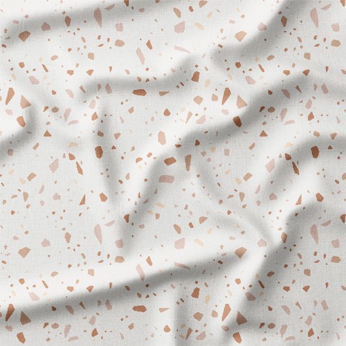 Single Jersey z elastanem Terrazzo w odcieniach beżu i brudnego różu – dzianina drukowana na metry