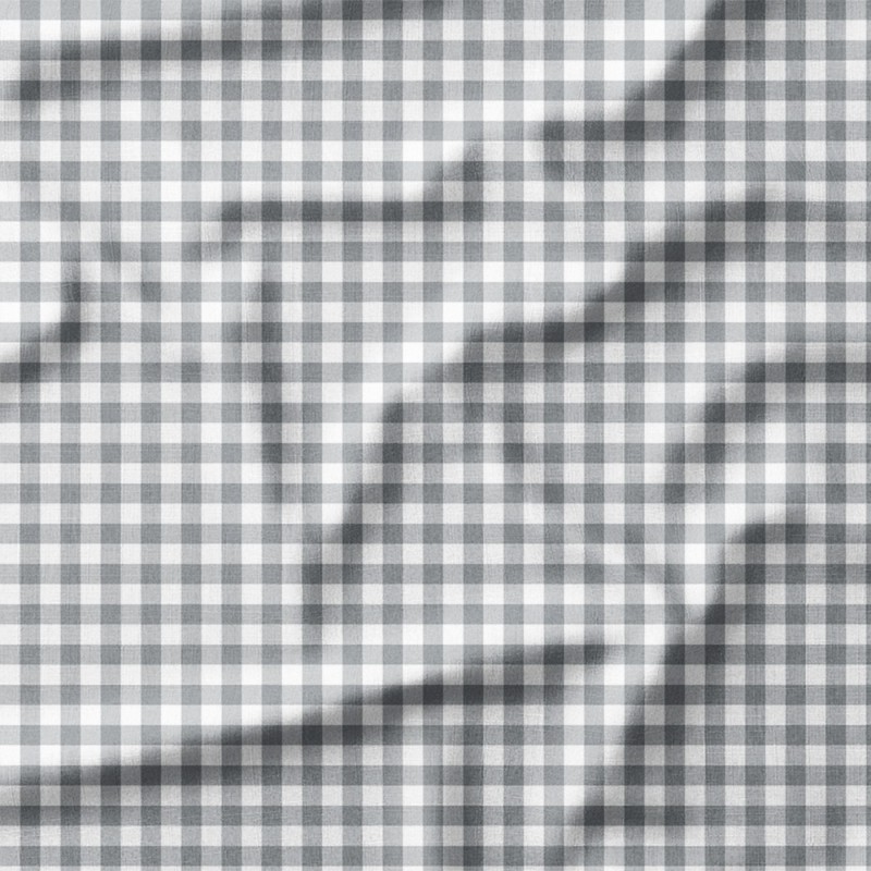 Pastelowa ciemnoszara kratka gingham – single jersey z nadrukiem