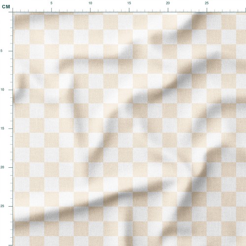 Single Jersey z elastanem Pastelowa beżowa szachownica – dzianina drukowana na metry