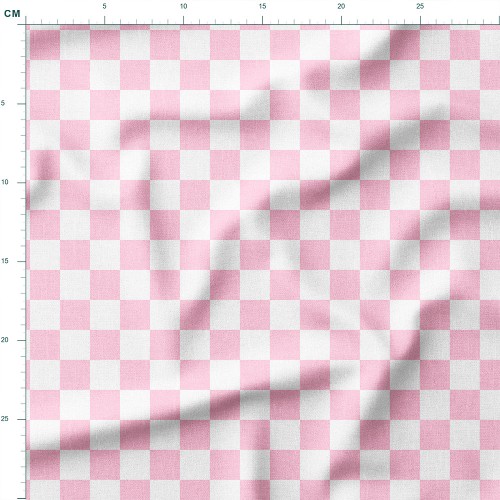 Single Jersey z elastanem Pastelowa różowa szachownica – dzianina drukowana na metry