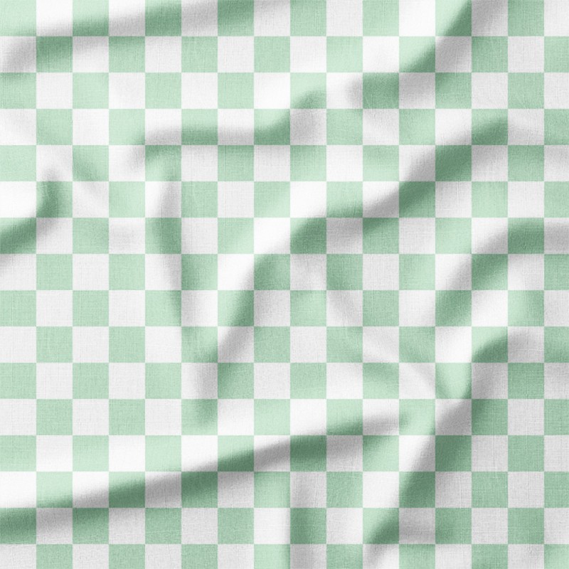 Pastelowa szałwiowa szachownica – single jersey z nadrukiem