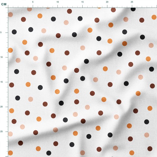 Drelich bawełniany Kolorowe grochy na białym tle – tkanina drukowana na metry