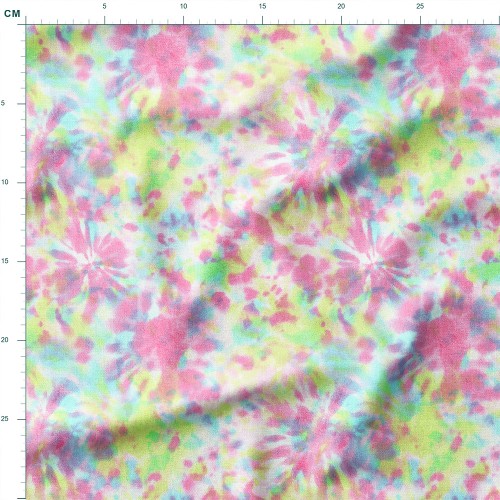 Drelich bawełniany Kolorowe plamy tie-dye w różu i żółci – tkanina drukowana na metry