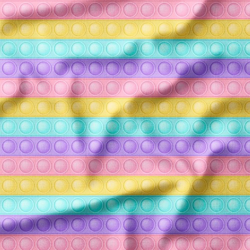 Drelich bawełniany Kolorowe kółka w stylu pop-it – tkanina drukowana na metry