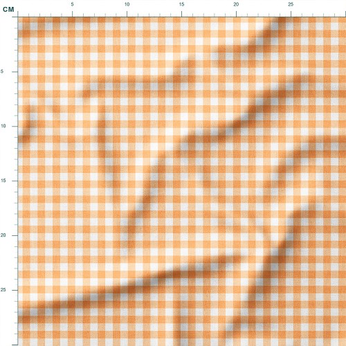 Drelich bawełniany Pastelowa pomarańczowa kratka gingham – tkanina drukowana na metry