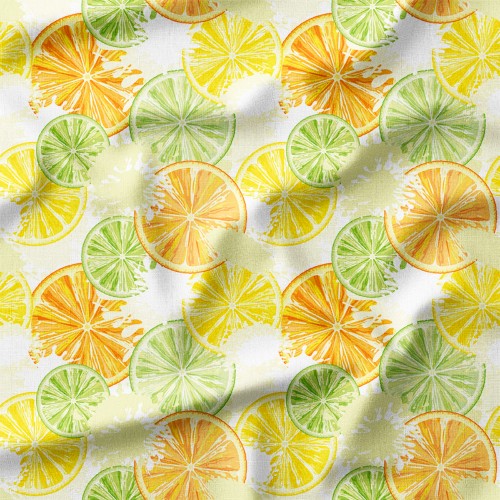 Tkanina Panama Plastry pomarańczy